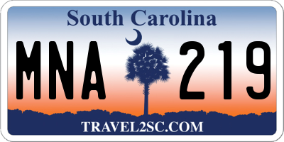 SC license plate MNA219