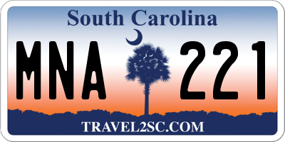 SC license plate MNA221