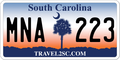 SC license plate MNA223
