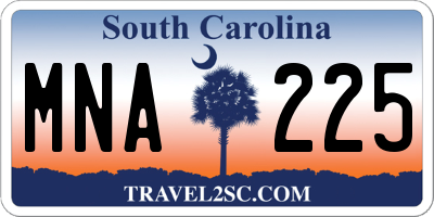 SC license plate MNA225