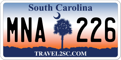 SC license plate MNA226