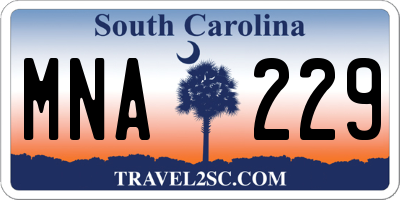 SC license plate MNA229