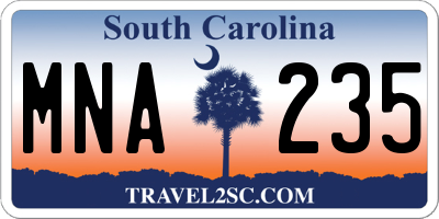 SC license plate MNA235