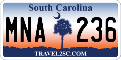 SC license plate MNA236