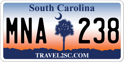 SC license plate MNA238