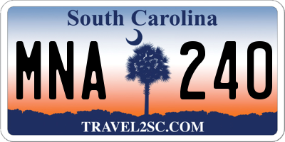 SC license plate MNA240