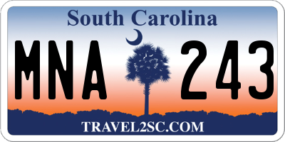 SC license plate MNA243