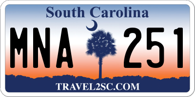 SC license plate MNA251