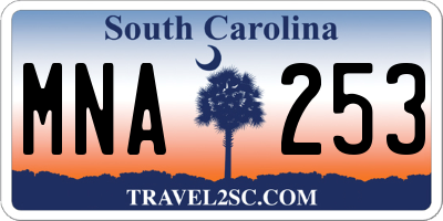SC license plate MNA253
