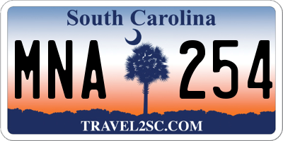 SC license plate MNA254