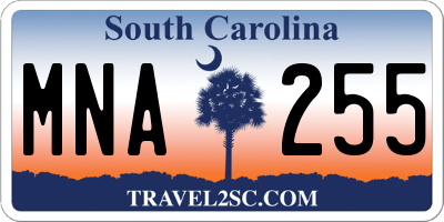 SC license plate MNA255