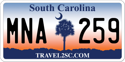 SC license plate MNA259