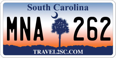 SC license plate MNA262