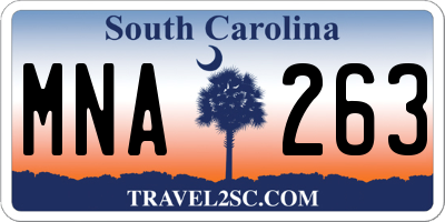 SC license plate MNA263