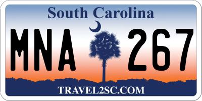 SC license plate MNA267