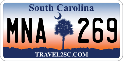 SC license plate MNA269