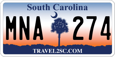 SC license plate MNA274