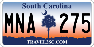 SC license plate MNA275