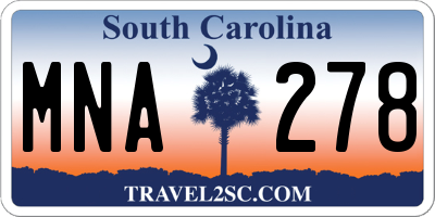 SC license plate MNA278