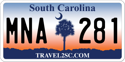 SC license plate MNA281