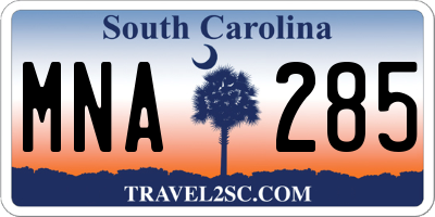 SC license plate MNA285