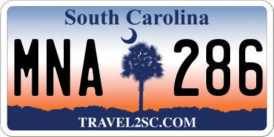 SC license plate MNA286