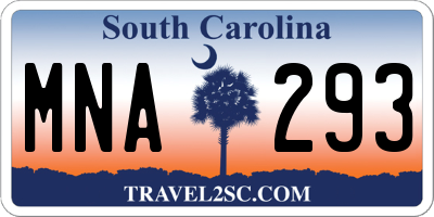SC license plate MNA293