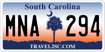 SC license plate MNA294