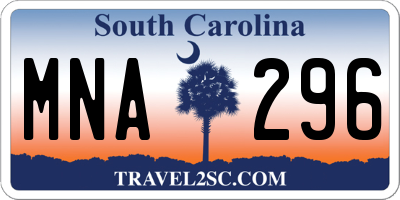 SC license plate MNA296