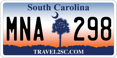 SC license plate MNA298