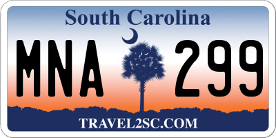 SC license plate MNA299