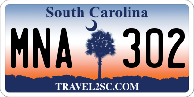 SC license plate MNA302