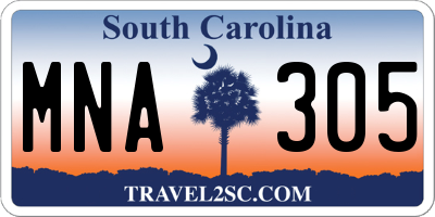 SC license plate MNA305