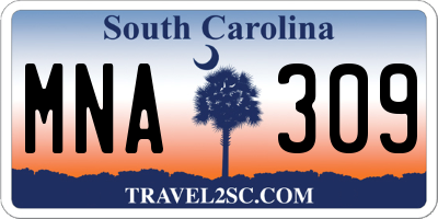 SC license plate MNA309