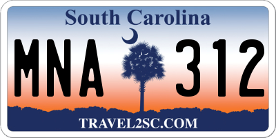 SC license plate MNA312