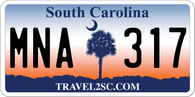 SC license plate MNA317