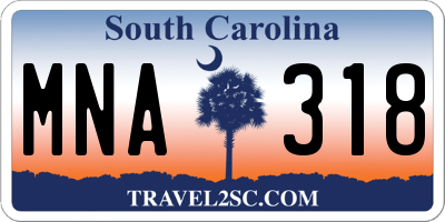 SC license plate MNA318