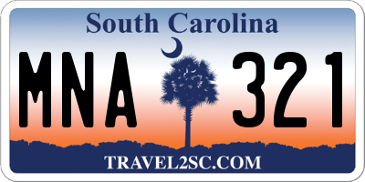 SC license plate MNA321