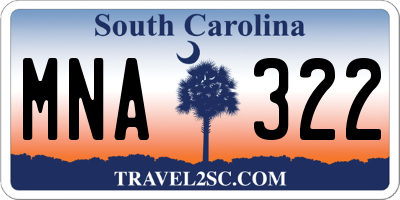 SC license plate MNA322