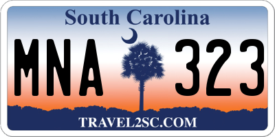 SC license plate MNA323