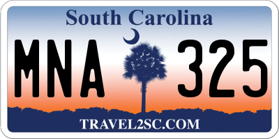 SC license plate MNA325