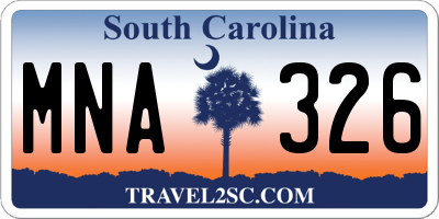 SC license plate MNA326