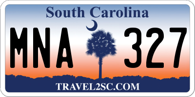 SC license plate MNA327