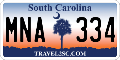 SC license plate MNA334