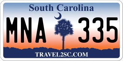 SC license plate MNA335