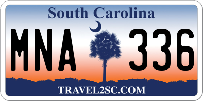 SC license plate MNA336