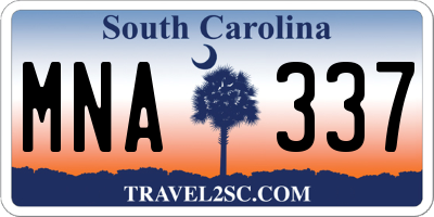 SC license plate MNA337