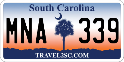 SC license plate MNA339