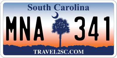 SC license plate MNA341