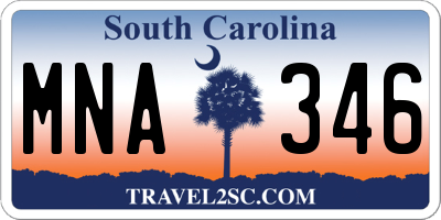 SC license plate MNA346